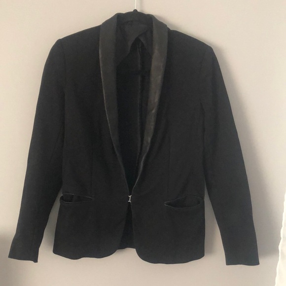rag & bone Jackets & Blazers - ⭕️ PRICE FIRM Rag & Bone Black Leather Trim Tuxedo Blazer Size 4